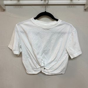 Topshop Twisted White Crop Top